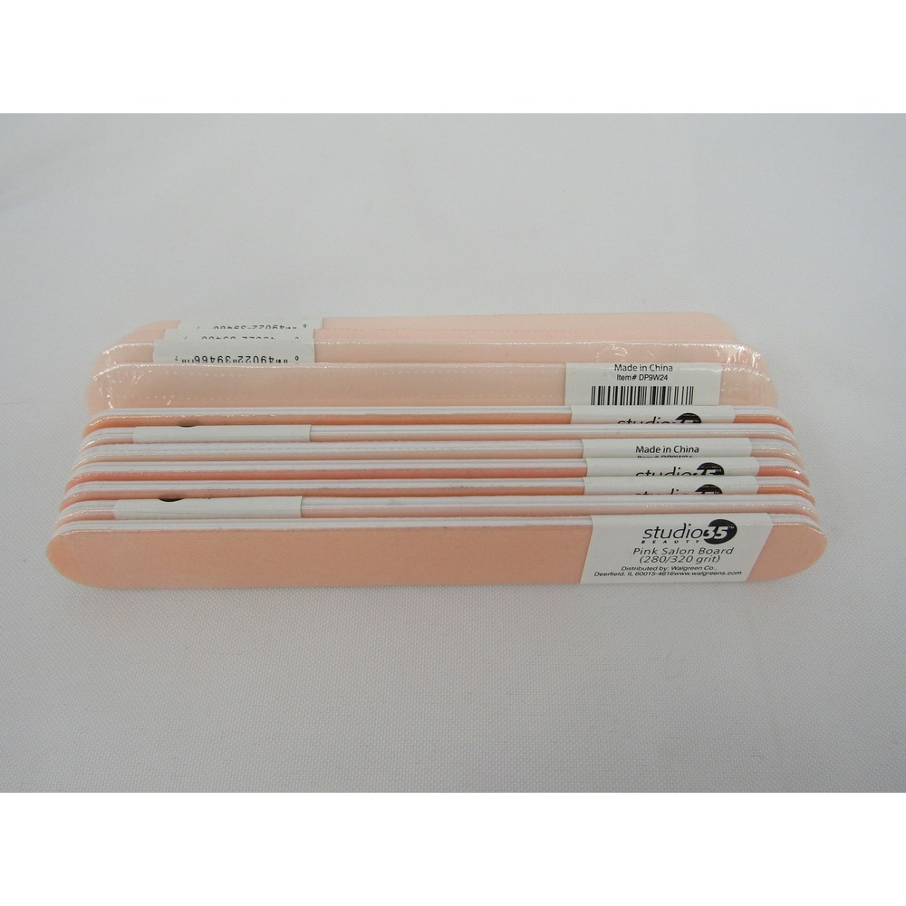 Studio 35 Beauty Pink Salon Board Women OS4.44 Pink 280/320 Grit 12 Pack Pedi